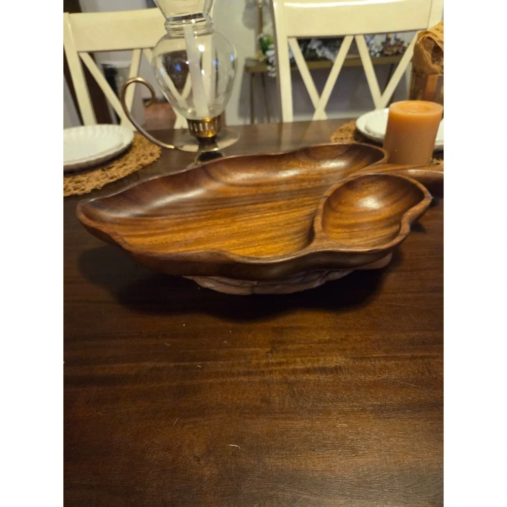 vintage monkey pod serving tray